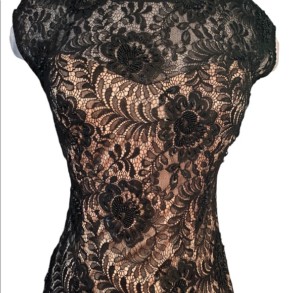 Sue Wong black lace sequin dress sz-2 - Picture 2 of 7